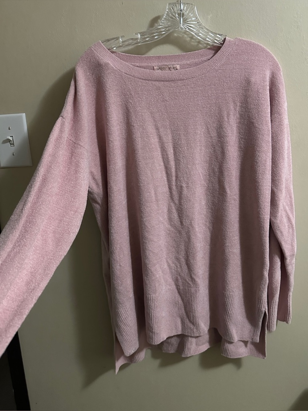 Barefoot Dreams Cozy Chic Ultra Lite Crewneck Sweater - Blush Pink - Picture 4 of 4